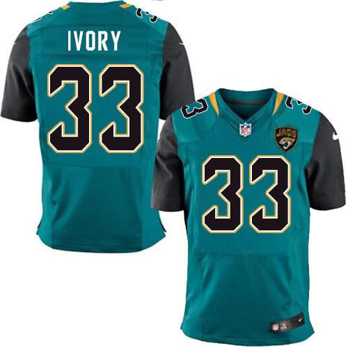 Nike Jaguars #33 Chris Ivory Teal Green Team Color Men's Stitched NFL Elite Jersey