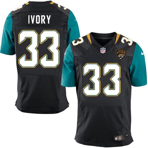 Nike Jaguars #33 Chris Ivory Black Alternate Men's Stitched NFL Elite Jersey