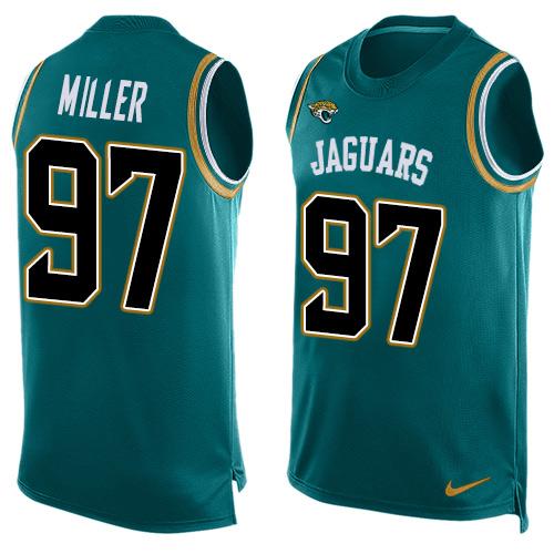 Nike Jaguars #97 Roy Miller Teal Green Team Color Men's Stitched NFL Limited Tank Top Jersey