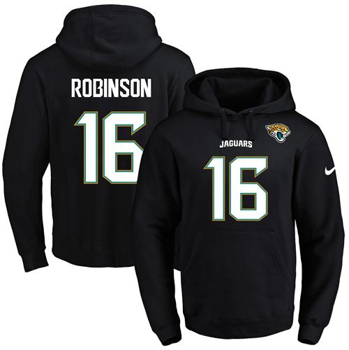 Nike Jaguars #16 Denard Robinson Black Name & Number Pullover NFL Hoodie
