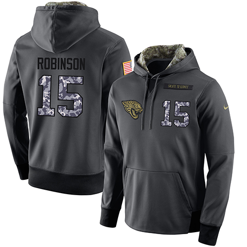 NFL Men's Nike Jacksonville Jaguars #15 Allen Robinson Stitched Black Anthracite Salute to Service Player Performance Hoodie