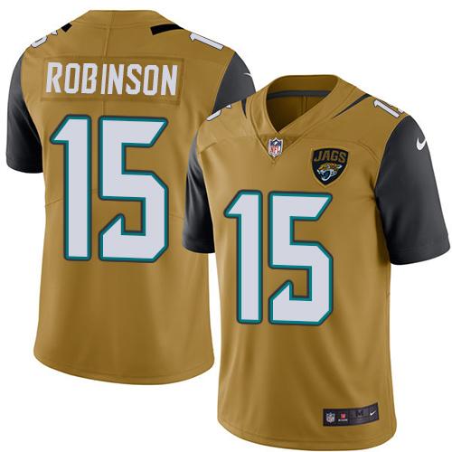 Nike Jaguars #15 Allen Robinson Gold Men's Stitched NFL Limited Rush Jersey