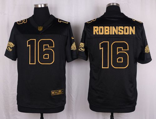 Nike Jaguars #16 Denard Robinson Black Men's Stitched NFL Elite Pro Line Gold Collection Jersey