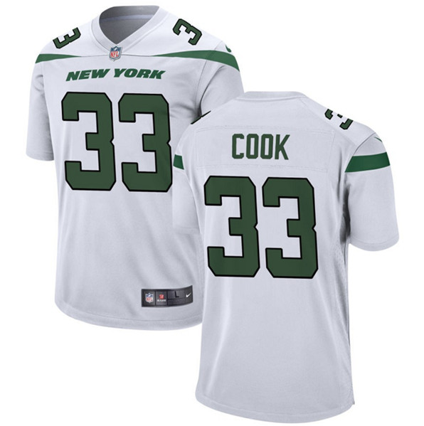 Men's New York Jets #33 Dalvin Cook White Stitched Game Jersey