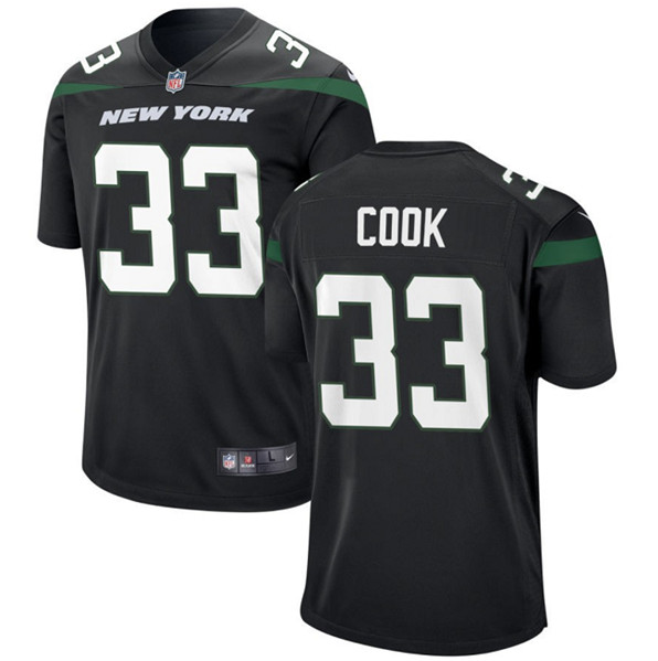 Men's New York Jets #33 Dalvin Cook Black Stitched Game Jersey