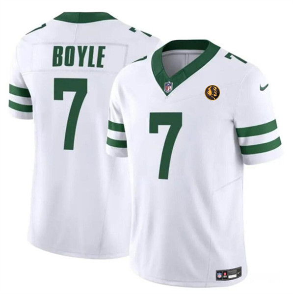 Men's New York Jets #7 Tim Boyle White 2023 F.U.S.E. Throwback With John Madden Patch Vapor Untouchable Limited Football Stitched Jersey