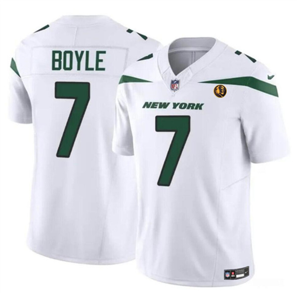 Men's New York Jets #7 Tim Boyle White 2023 F.U.S.E. With John Madden Patch Vapor Limited Football Stitched Jersey