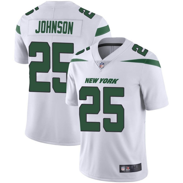 Men's New York Jets #25 Ty Johnson White Vapor Untouchable Limited Stitched NFL Jersey