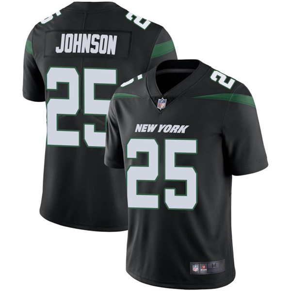 Men's New York Jets #25 Ty Johnson Black Vapor Untouchable Limited Stitched NFL Jersey