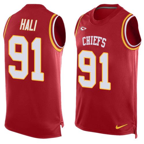 Nike Chiefs #91 Tamba Hali Red Team Color Men's Stitched NFL Limited Tank Top Jersey