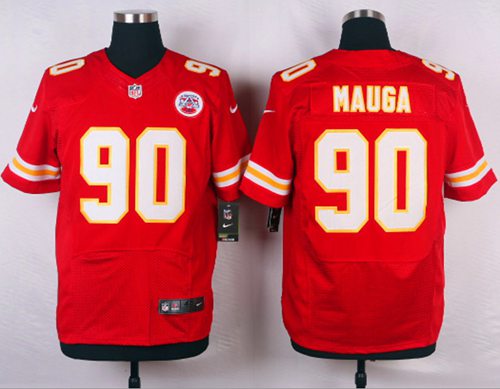 Nike Chiefs #90 Josh Mauga Red Team Color Men's Stitched NFL Elite Jersey