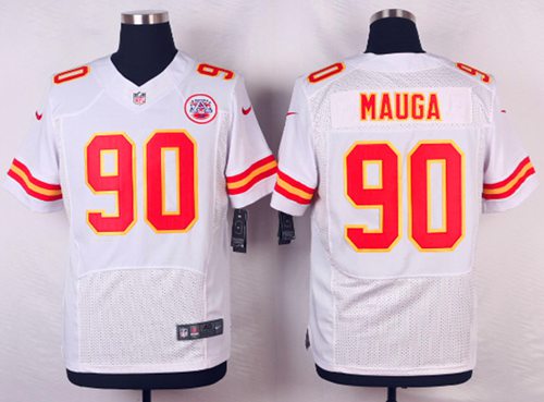 Nike Chiefs #90 Josh Mauga White Men's Stitched NFL Elite Jersey