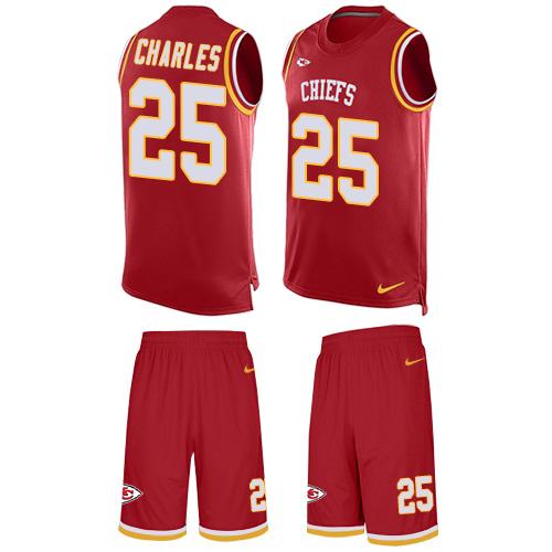 Nike Chiefs #25 Jamaal Charles Red Team Color Men's Stitched NFL Limited Tank Top Suit Jersey