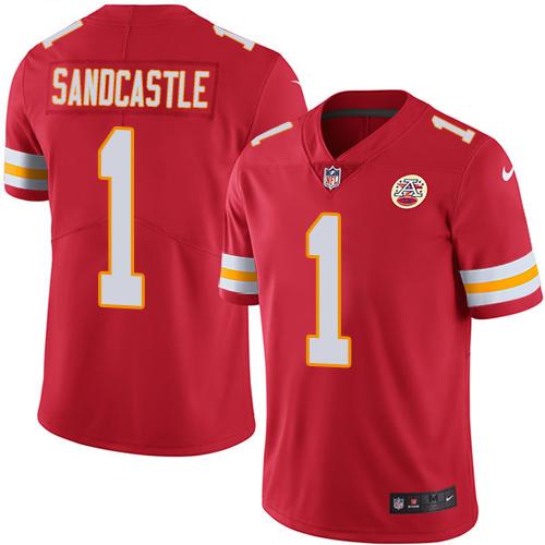 Nike Chiefs #1 Leon Sandcastle Red Men's Stitched NFL Limited Rush Jersey