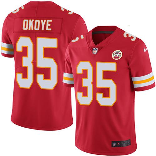 Nike Chiefs #35 Christian Okoye Red Men's Stitched NFL Limited Rush Jersey
