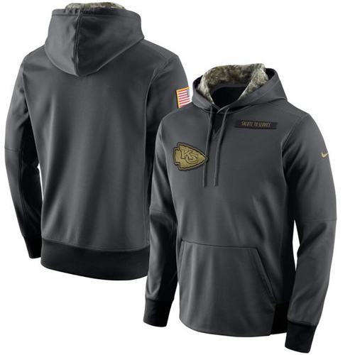 Men's Kansas City Chiefs Nike Anthracite Salute to Service Player Performance Hoodie