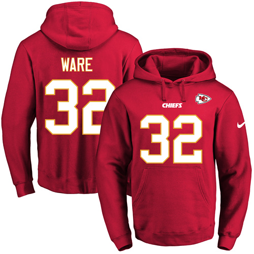 Nike Chiefs #32 Spencer Ware Red Name & Number Pullover NFL Hoodie