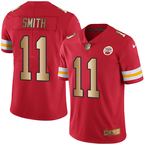 Nike Chiefs #11 Alex Smith Red Men's Stitched NFL Limited Gold Rush Jersey