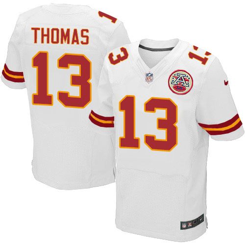 Nike Chiefs #13 De'Anthony Thomas White Men's Stitched NFL Elite Jersey