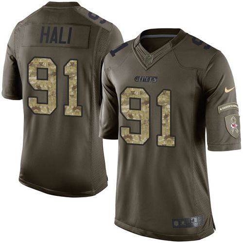Nike Chiefs #91 Tamba Hali Green Men's Stitched NFL Limited Salute to Service Jersey