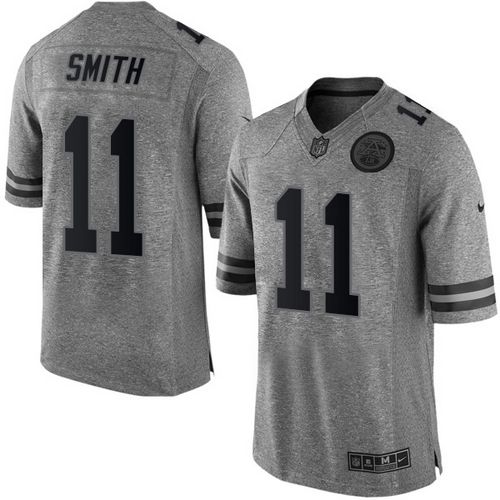 Nike Chiefs #11 Alex Smith Gray Men's Stitched NFL Limited Gridiron Gray Jersey