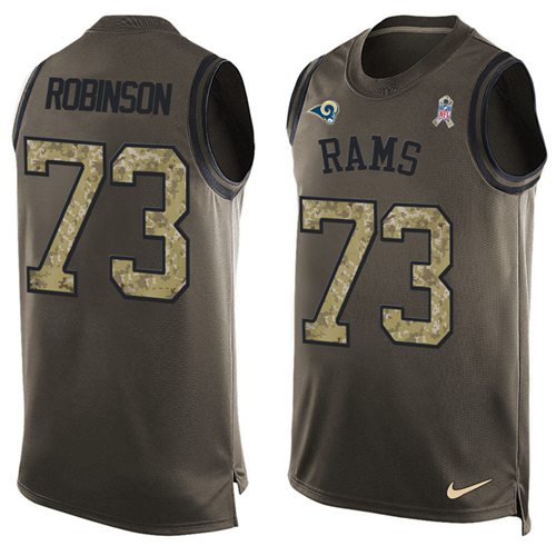 Nike Rams #73 Greg Robinson Green Men's Stitched NFL Limited Salute To Service Tank Top Jersey