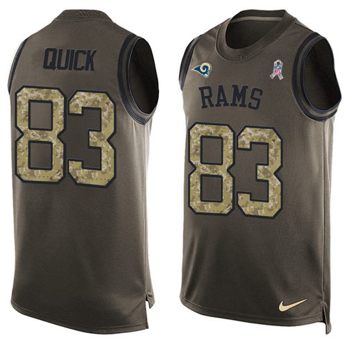 Nike Rams #83 Brian Quick Green Men's Stitched NFL Limited Salute To Service Tank Top Jersey