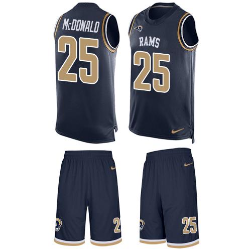 Nike Rams #25 T.J. McDonald Navy Blue Team Color Men's Stitched NFL Limited Tank Top Suit Jersey
