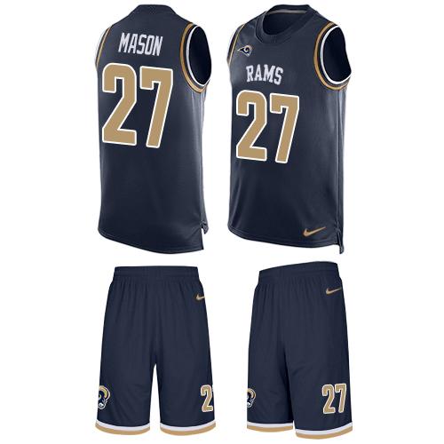 Nike Rams #27 Tre Mason Navy Blue Team Color Men's Stitched NFL Limited Tank Top Suit Jersey