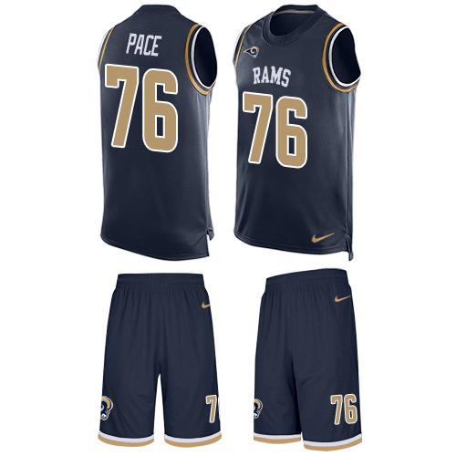 Nike Rams #76 Orlando Pace Navy Blue Team Color Men's Stitched NFL Limited Tank Top Suit Jersey