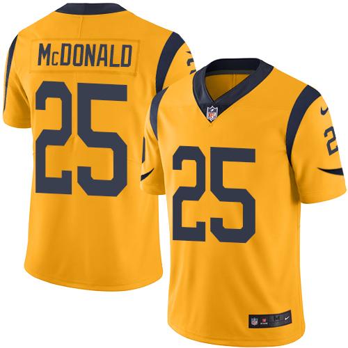 Nike Rams #25 T.J. McDonald Gold Men's Stitched NFL Limited Rush Jersey