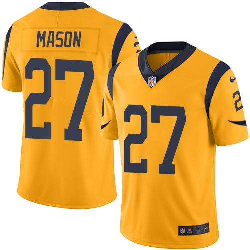 Nike Rams #27 Tre Mason Gold Men's Stitched NFL Limited Rush Jersey