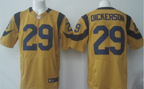 Nike Rams #29 Eric Dickerson Gold Men's Stitched NFL Elite Rush Jersey