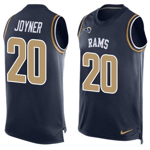 Nike Rams #20 Lamarcus Joyner Navy Blue Team Color Men's Stitched NFL Limited Tank Top Jersey