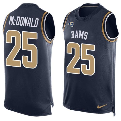 Nike Rams #25 T.J. McDonald Navy Blue Team Color Men's Stitched NFL Limited Tank Top Jersey