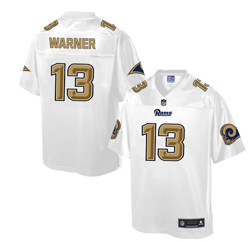 Nike Rams #13 Kurt Warner White Men's NFL Pro Line Fashion Game Jersey