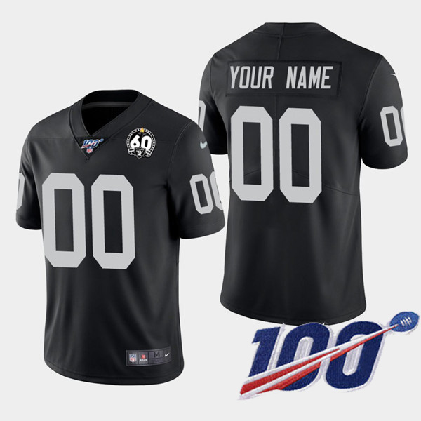 Men's Raiders ACTIVE PLAYER Black 60th Anniversary Vapor Limited Stitched NFL 100th Season Jersey