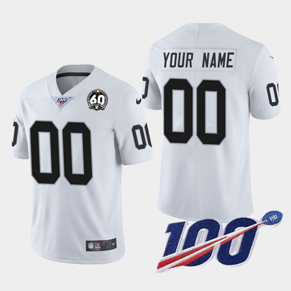 Men's Raiders ACTIVE PLAYER White 60th Anniversary Vapor Limited Stitched NFL 100th Season Jersey