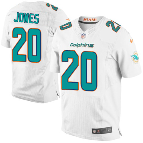 Nike Dolphins #20 Reshad Jones White Men's Stitched NFL New Elite Jersey