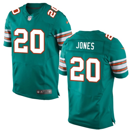 Nike Dolphins #20 Reshad Jones Aqua Green Alternate Men's Stitched NFL Elite Jersey