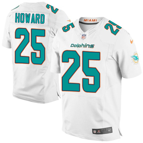 Nike Dolphins #25 Xavien Howard White Men's Stitched NFL New Elite Jersey