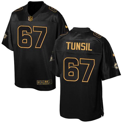 Nike Dolphins #67 Laremy Tunsil Black Men's Stitched NFL Elite Pro Line Gold Collection Jersey