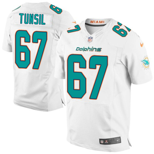 Nike Dolphins #67 Laremy Tunsil White Men's Stitched NFL New Elite Jersey