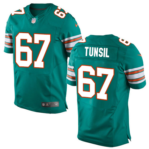 Nike Dolphins #67 Laremy Tunsil Aqua Green Alternate Men's Stitched NFL Elite Jersey