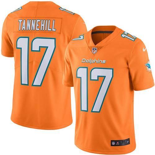 Nike Dolphins #17 Ryan Tannehill Orange Men's Stitched NFL Limited Rush Jersey