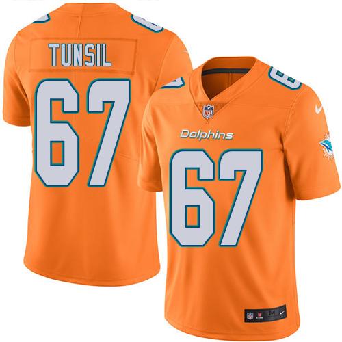 Nike Dolphins #67 Laremy Tunsil Orange Men's Stitched NFL Limited Rush Jersey