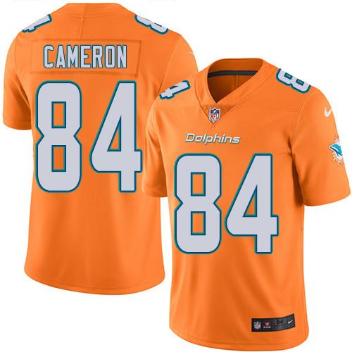 Nike Dolphins #84 Jordan Cameron Orange Men's Stitched NFL Limited Rush Jersey