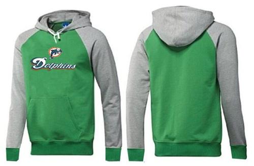 Miami Dolphins Authentic Logo Pullover Hoodie Green & Grey
