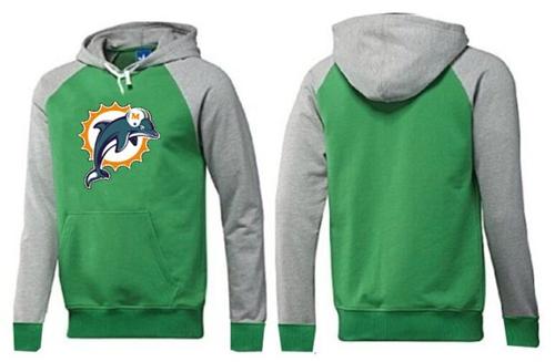 Miami Dolphins Logo Pullover Hoodie Green & Grey