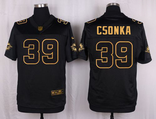 Nike Dolphins #39 Larry Csonkas Black Men's Stitched NFL Elite Pro Line Gold Collection Jersey